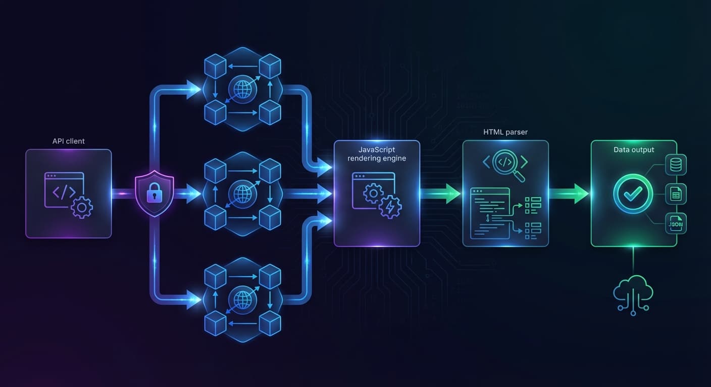 Technical Architecture: Two-phase scraping pipeline with anti-scraping bypass