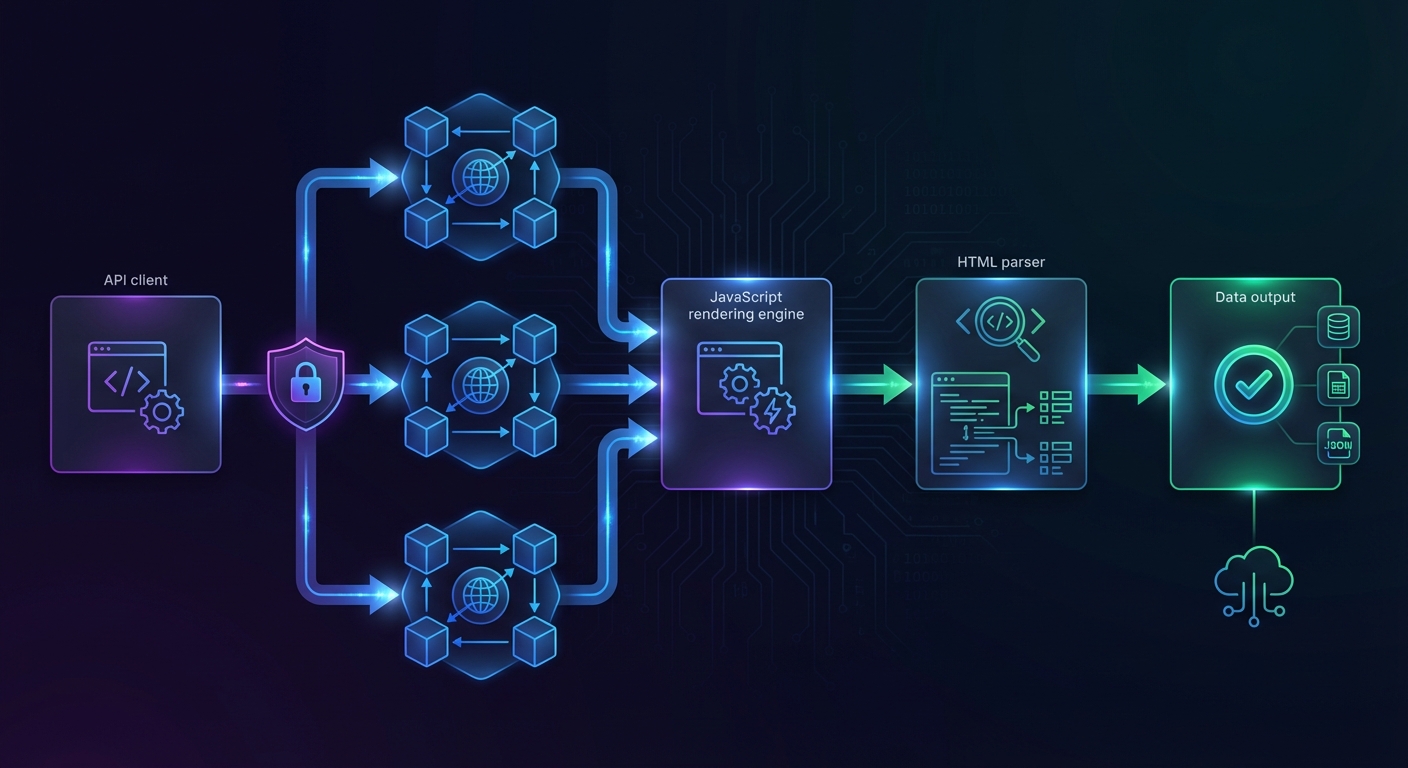 Technical Architecture: Two-phase scraping pipeline with anti-scraping bypass